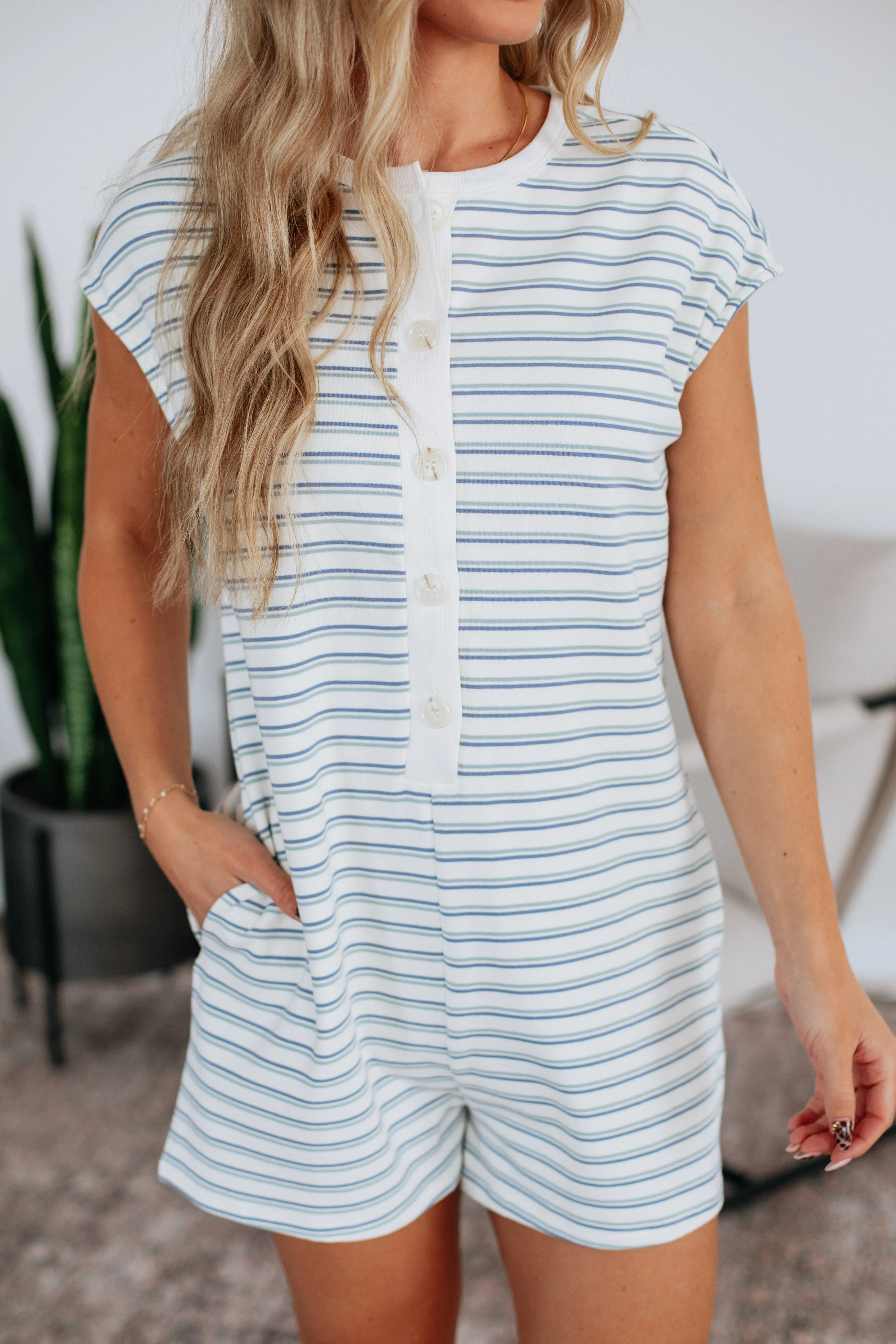 Camira Striped Romper sold by Wild Oak Boutique