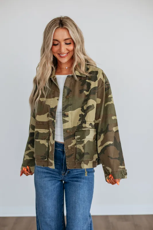 Taryn Camo Jacket sold by Wild Oak Boutique