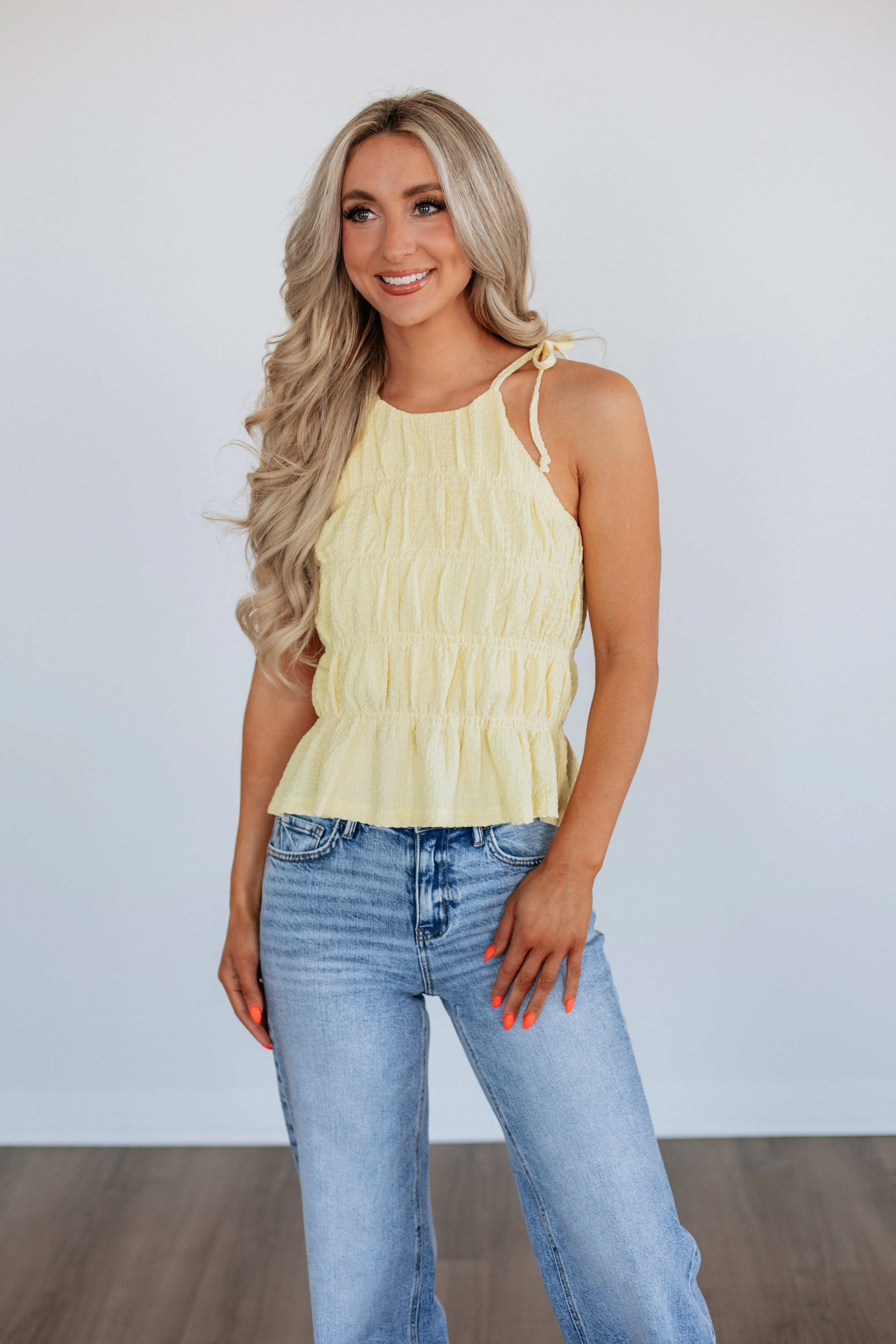 Naya Halter Top - Lemon sold by Wild Oak Boutique