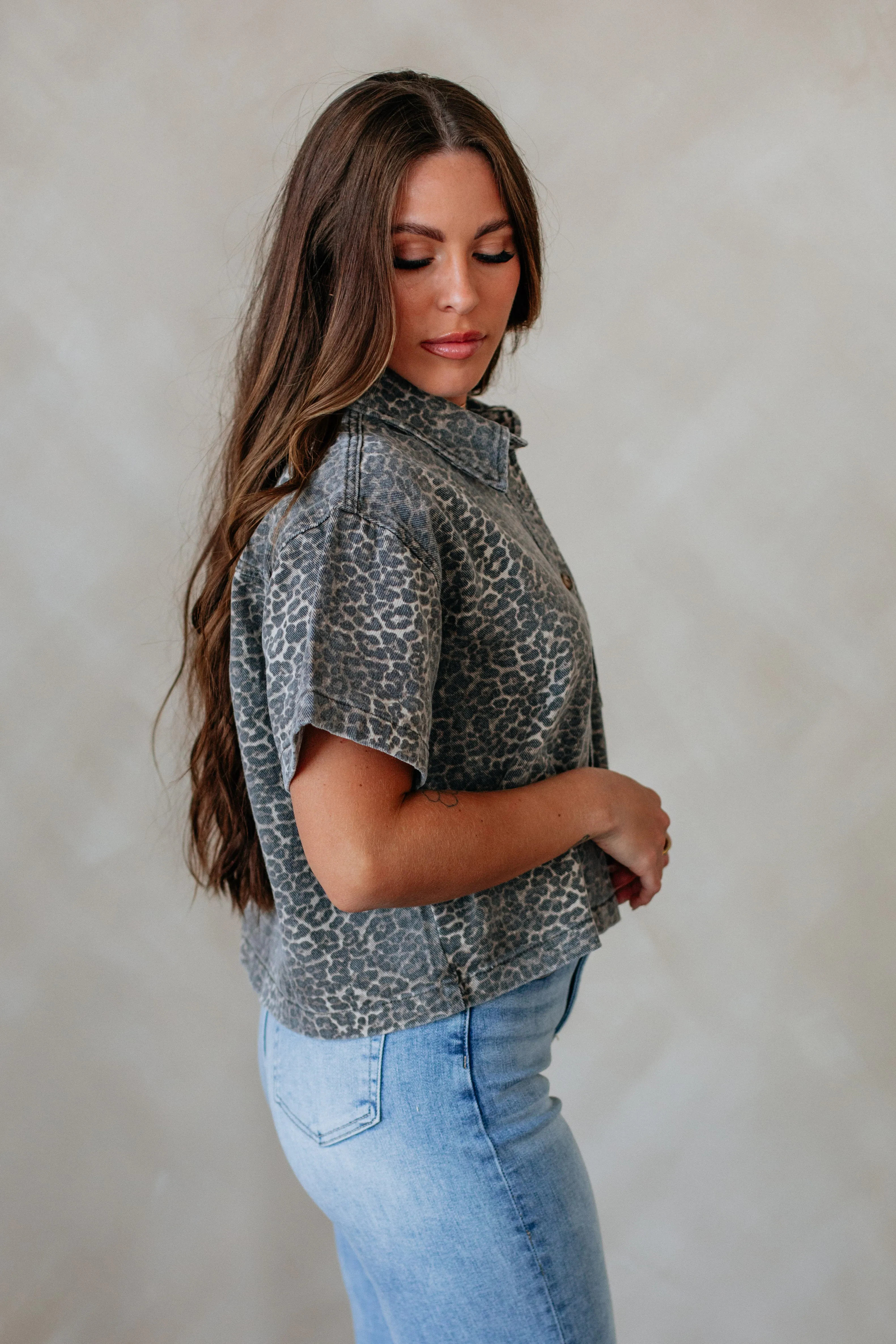 Rhea Denim Top sold by Wild Oak Boutique product image thumbnail 5