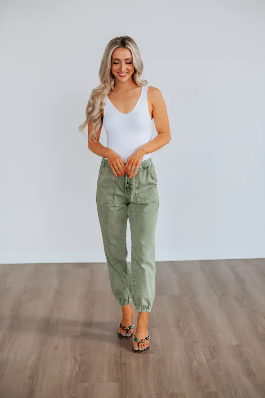 Drea Mica Joggers - Olive sold by Wild Oak Boutique