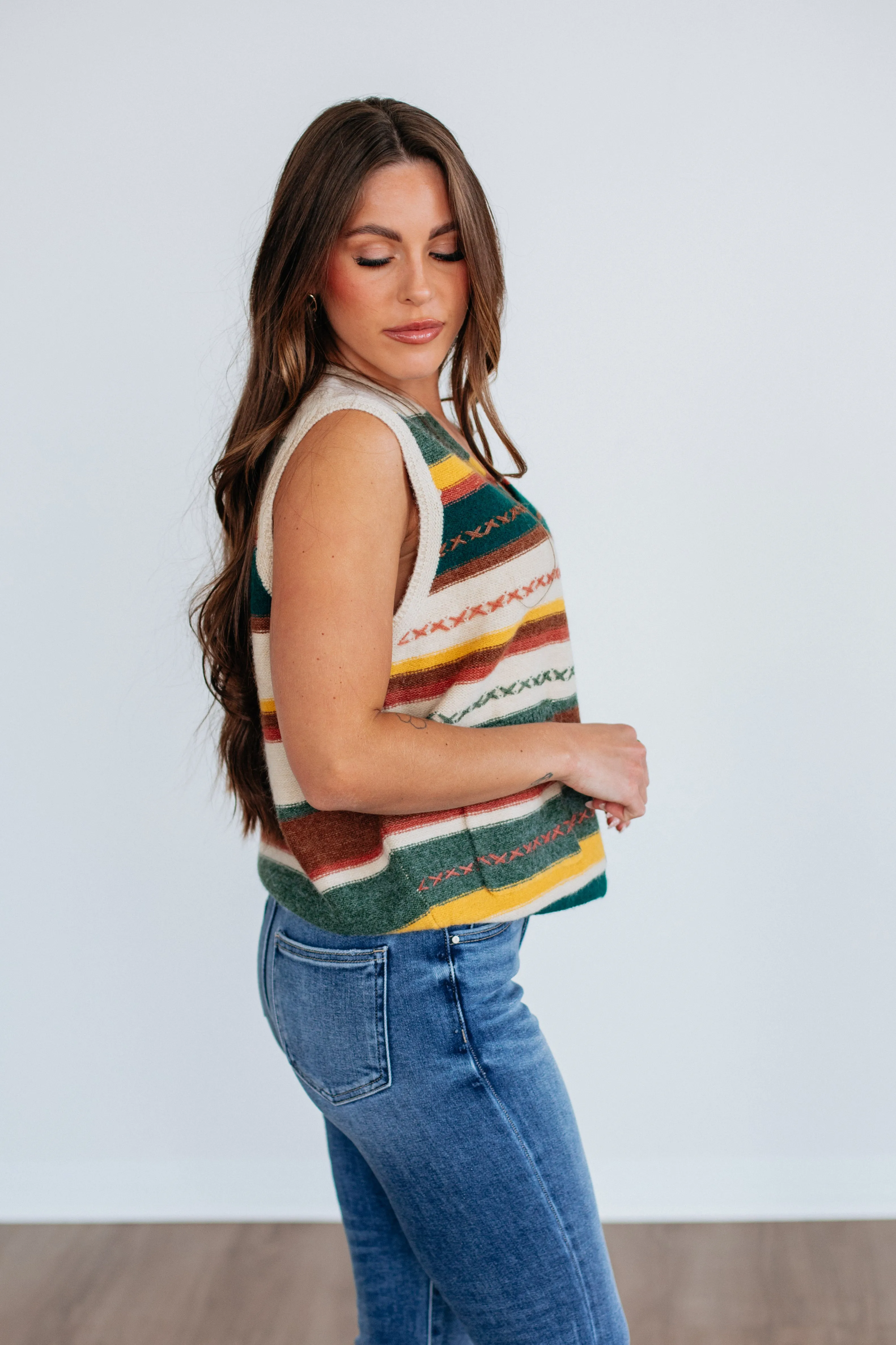 Leni Striped Vest sold by Wild Oak Boutique product image thumbnail 4