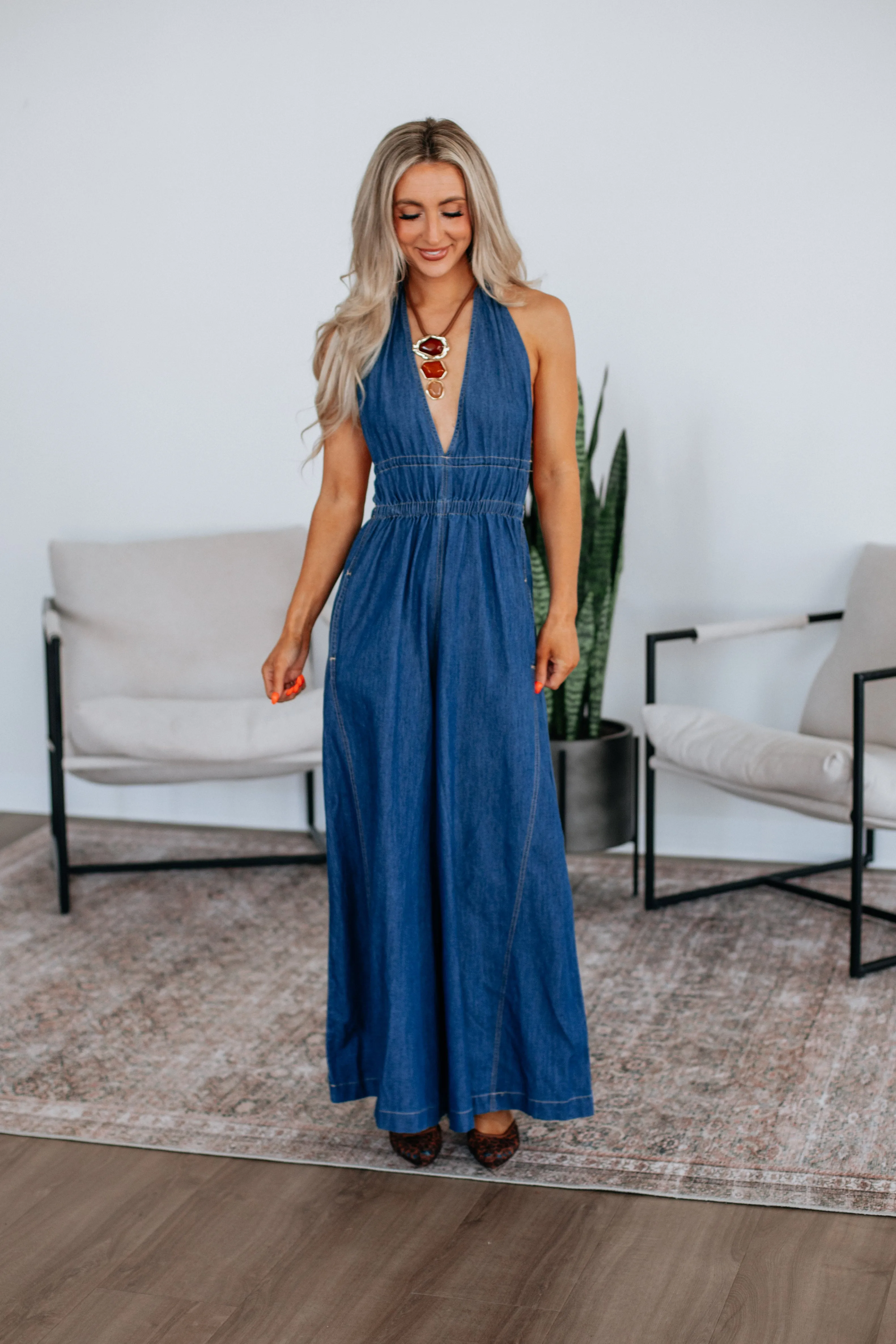 Misty Denim Jumpsuit sold by Wild Oak Boutique product image thumbnail 5