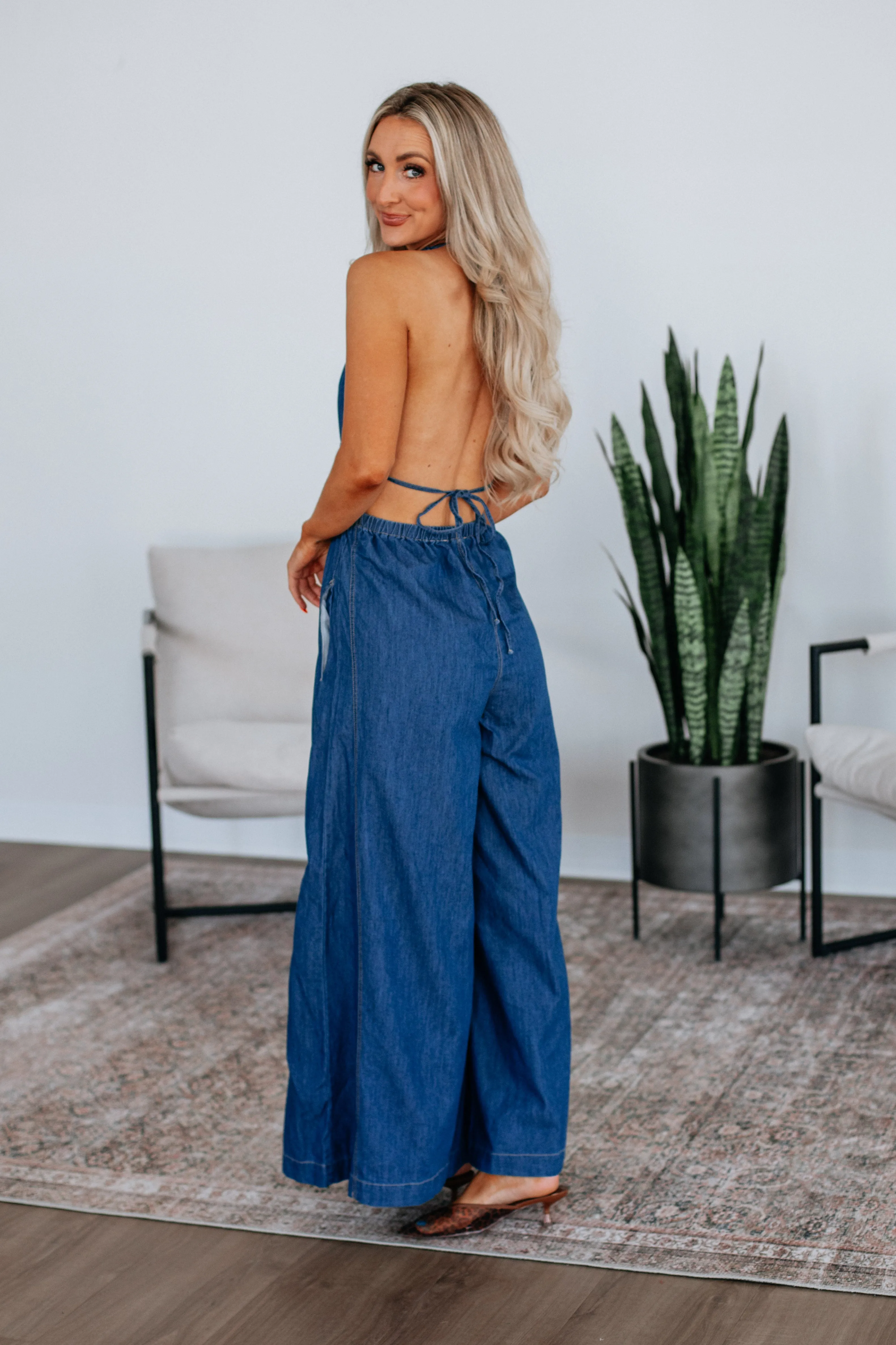 Misty Denim Jumpsuit sold by Wild Oak Boutique product image thumbnail 4