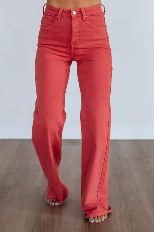 Kenna Risen Jeans - Brick sold by Wild Oak Boutique