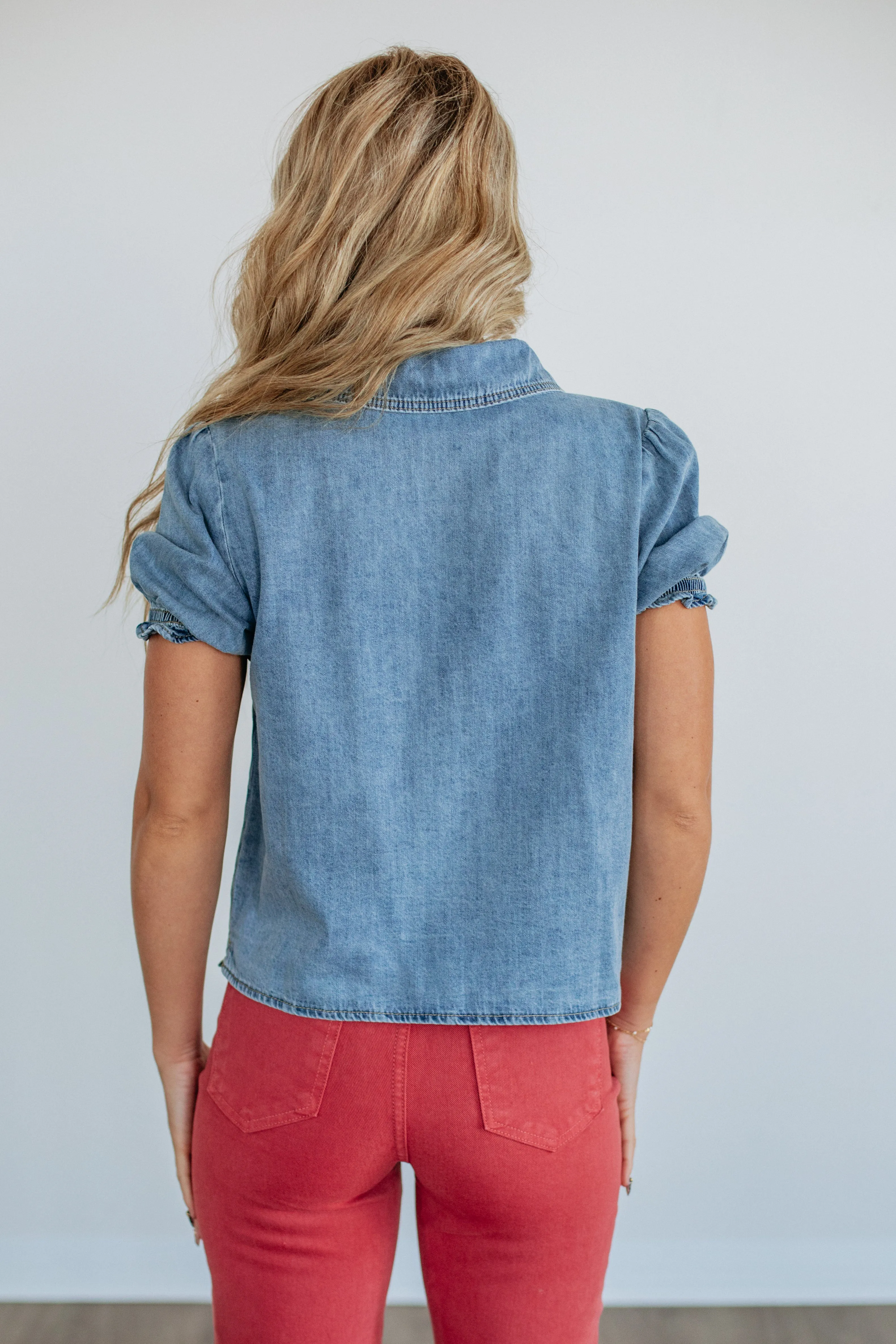 Hallea Denim Top sold by Wild Oak Boutique product image thumbnail 5