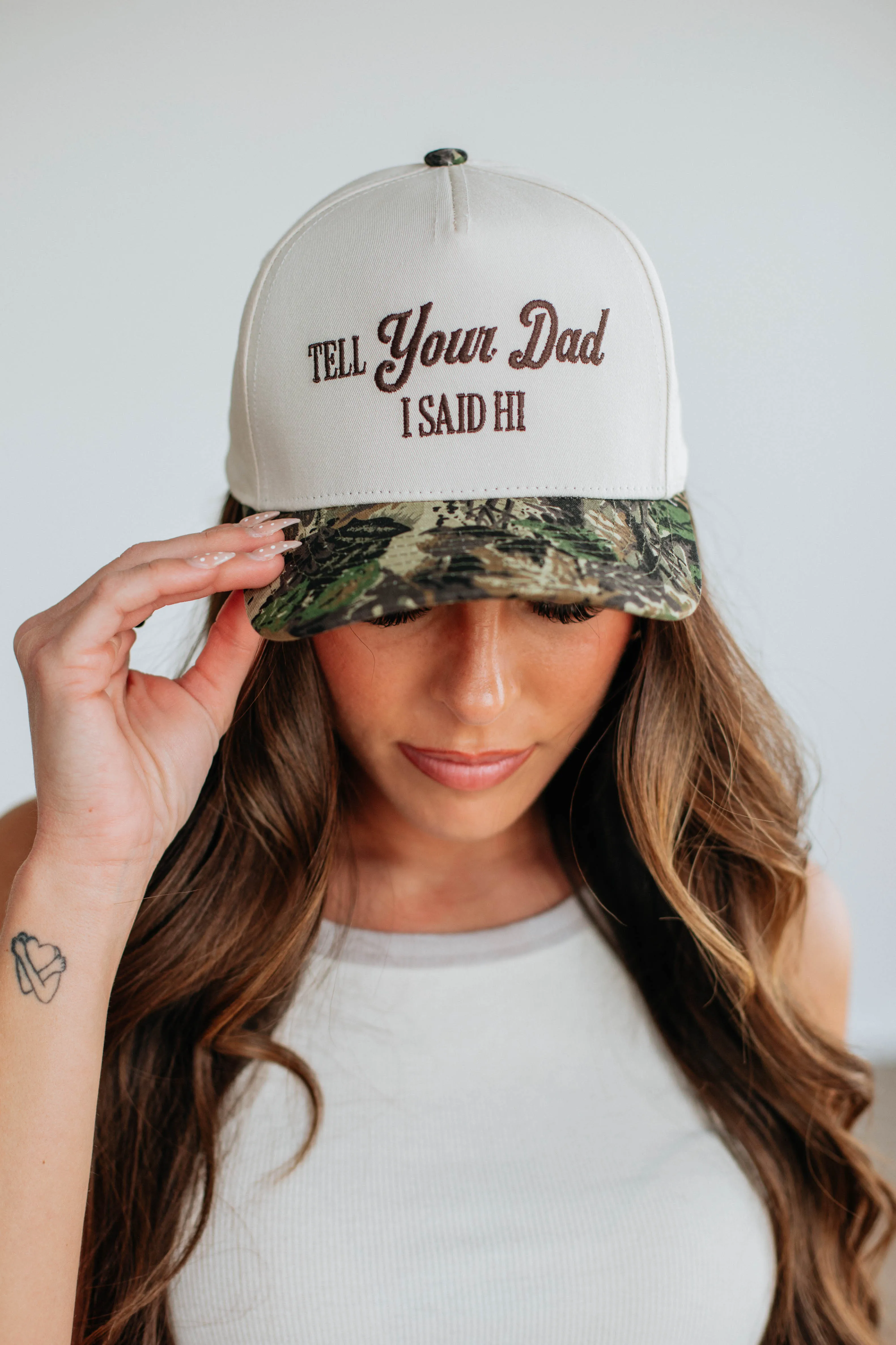 Tell Your Dad I Said Hi Camouflage Hat sold by Wild Oak Boutique