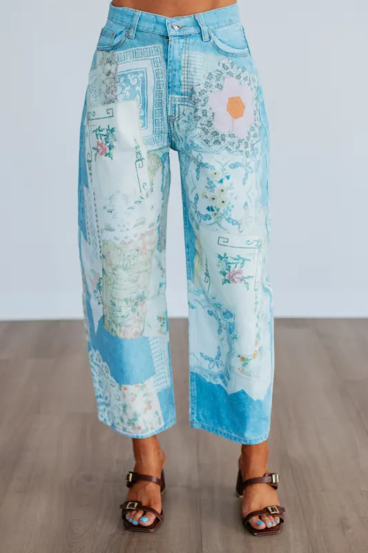 Patchwork Daydream Jeans sold by Wild Oak Boutique