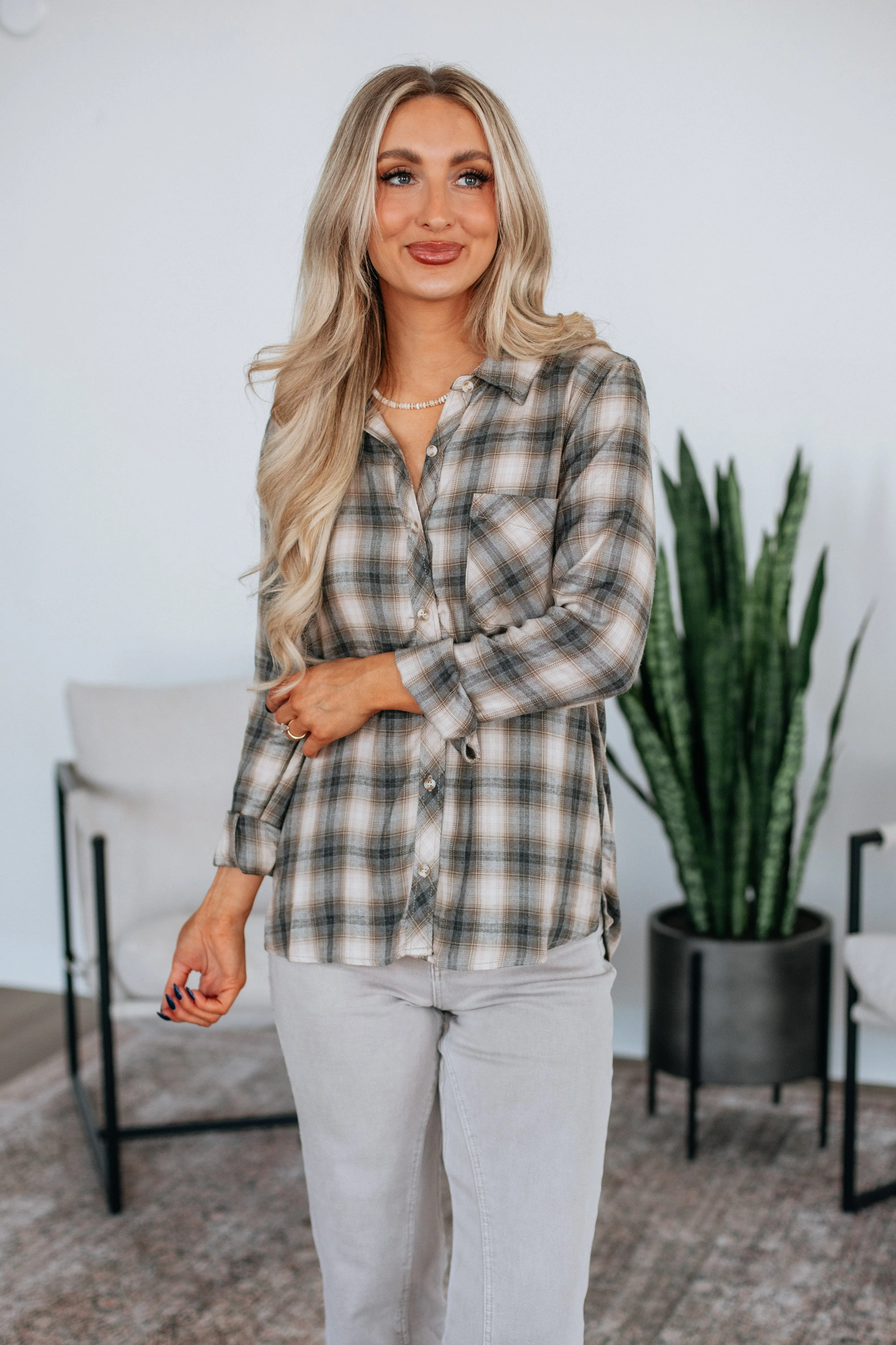 Corby Flannel Top sold by Wild Oak Boutique