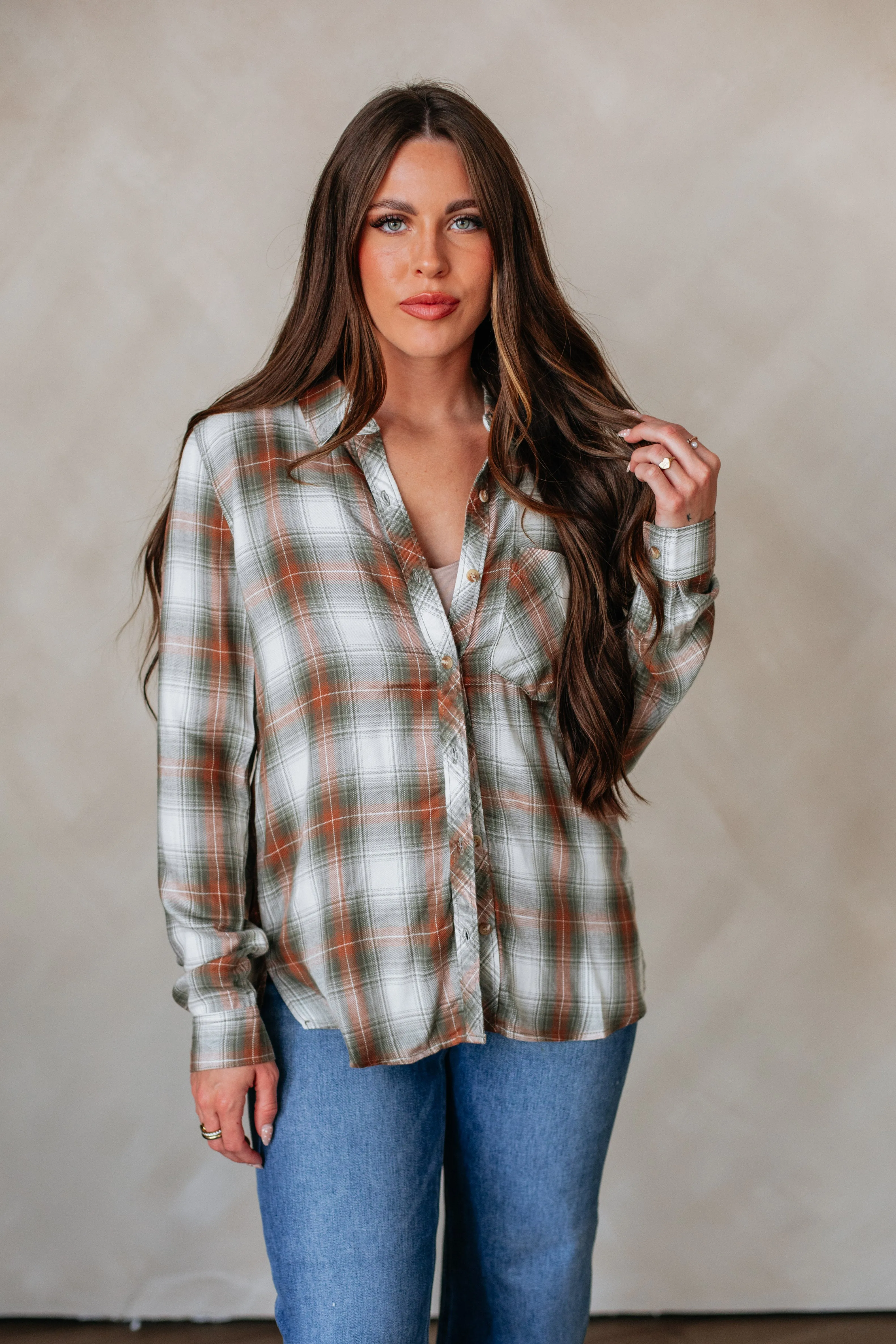 Charli Flannel Top sold by Wild Oak Boutique product image thumbnail 4