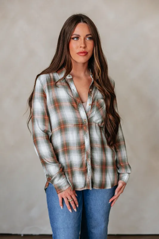 Charli Flannel Top sold by Wild Oak Boutique