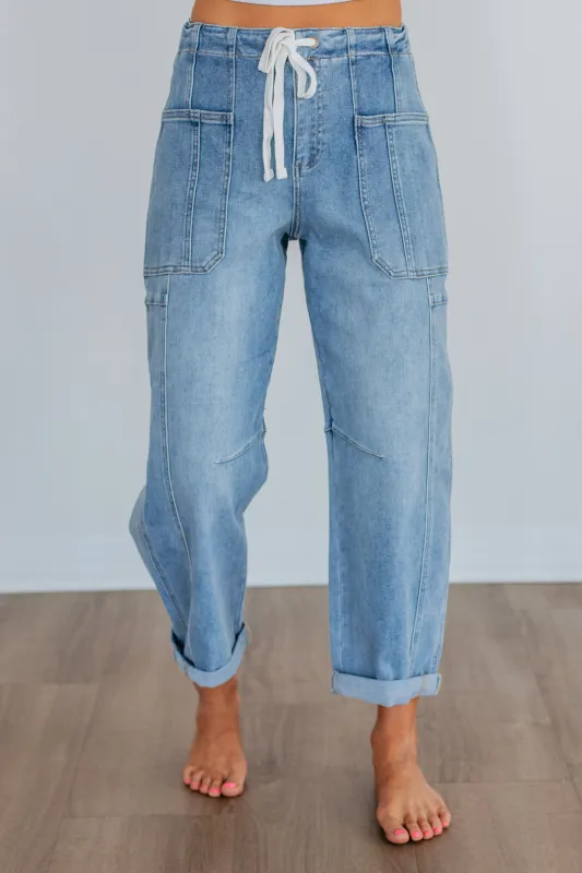 Kodi Risen Cargo Jeans - Light Wash sold by Wild Oak Boutique