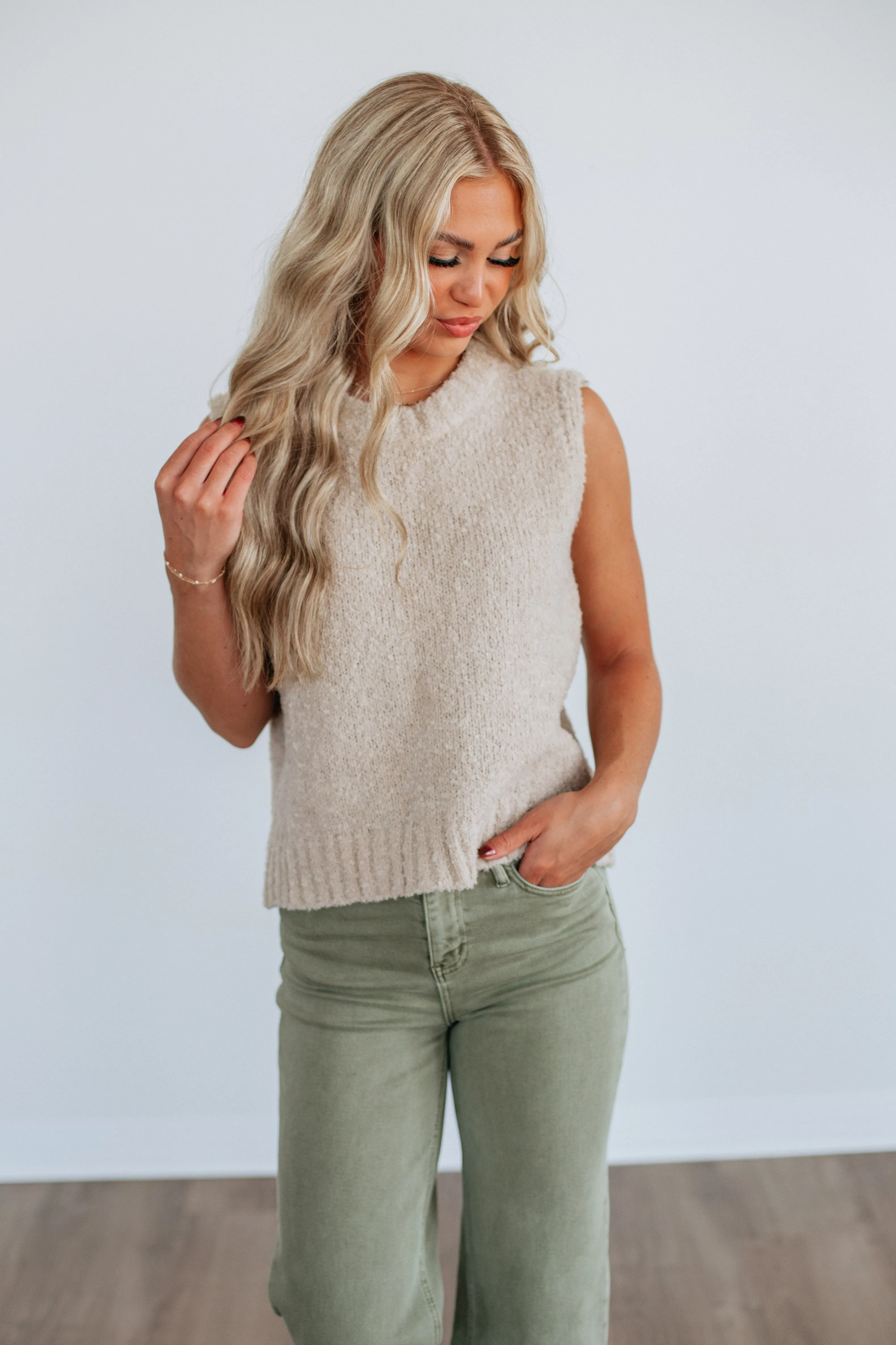 Lyndon Sweater Vest - Natural sold by Wild Oak Boutique