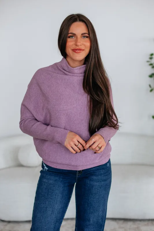 Gretchen Dolman Sweater - Lavender sold by Wild Oak Boutique