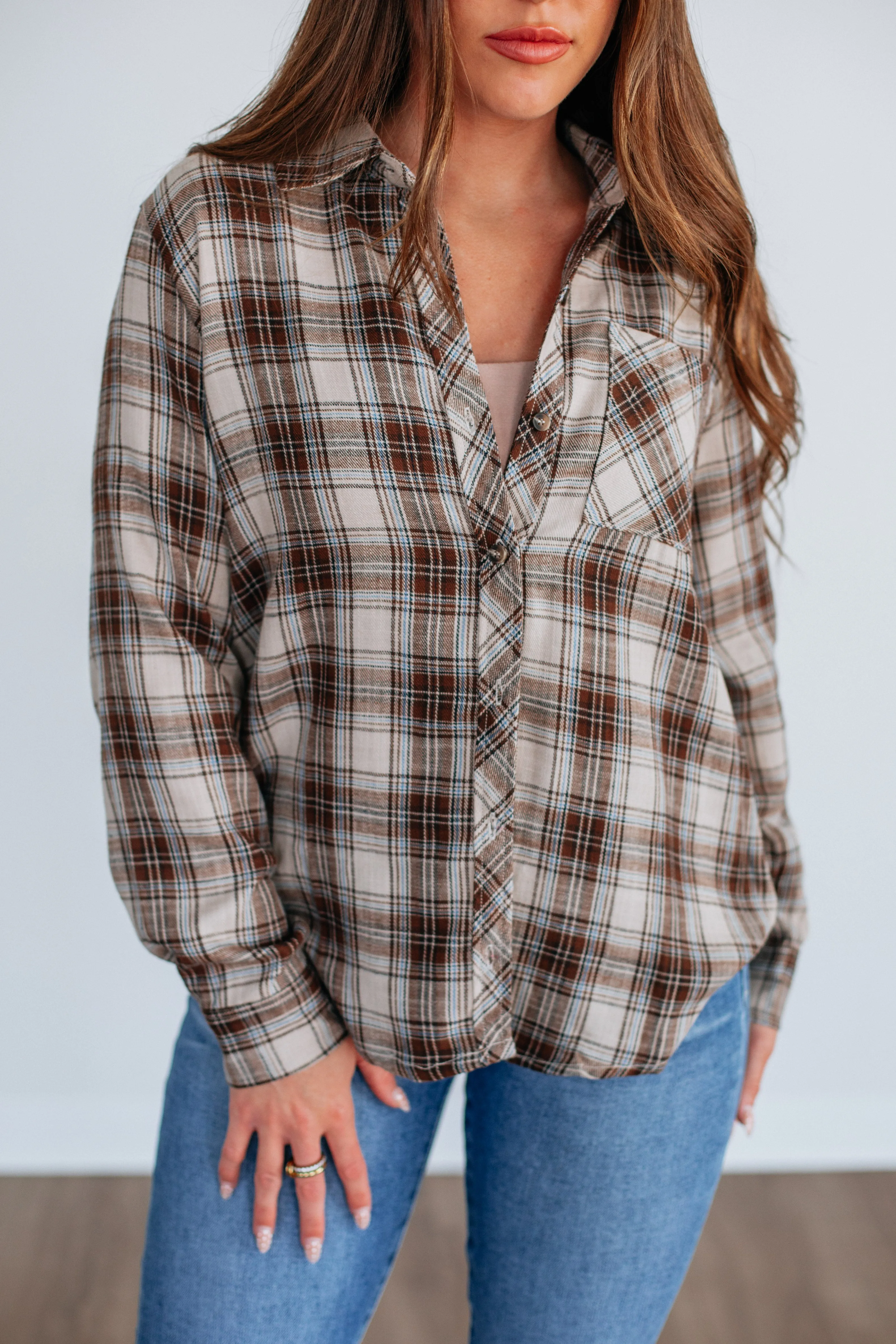 Lakin Flannel Top sold by Wild Oak Boutique product image thumbnail 2