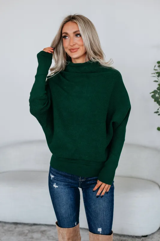 Gretchen Dolman Sweater - Hunter Green sold by Wild Oak Boutique