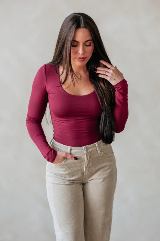 Shayla Basic Top - Mulberry sold by Wild Oak Boutique