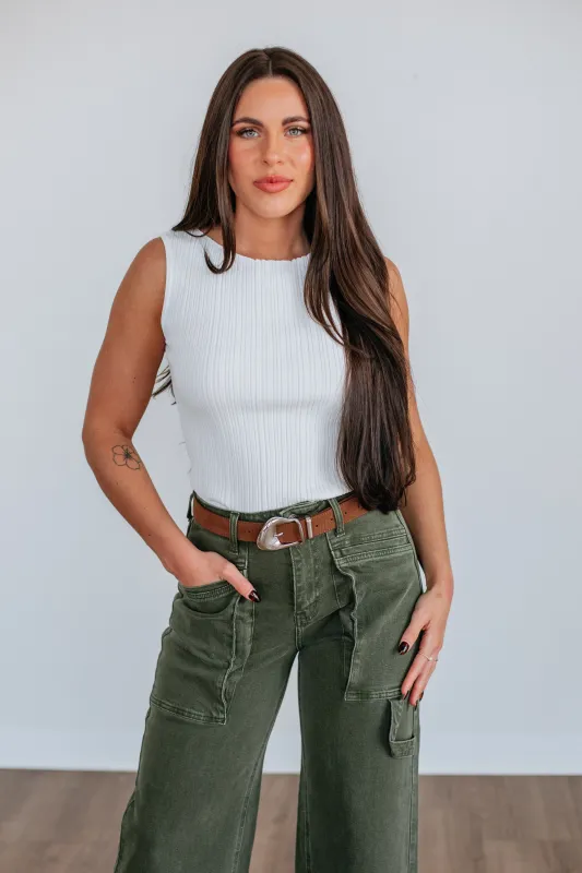 Missie Ribbed Tank - Ivory sold by Wild Oak Boutique