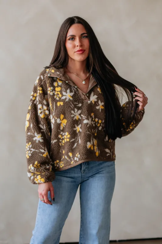 Kalina Sherpa Pullover sold by Wild Oak Boutique