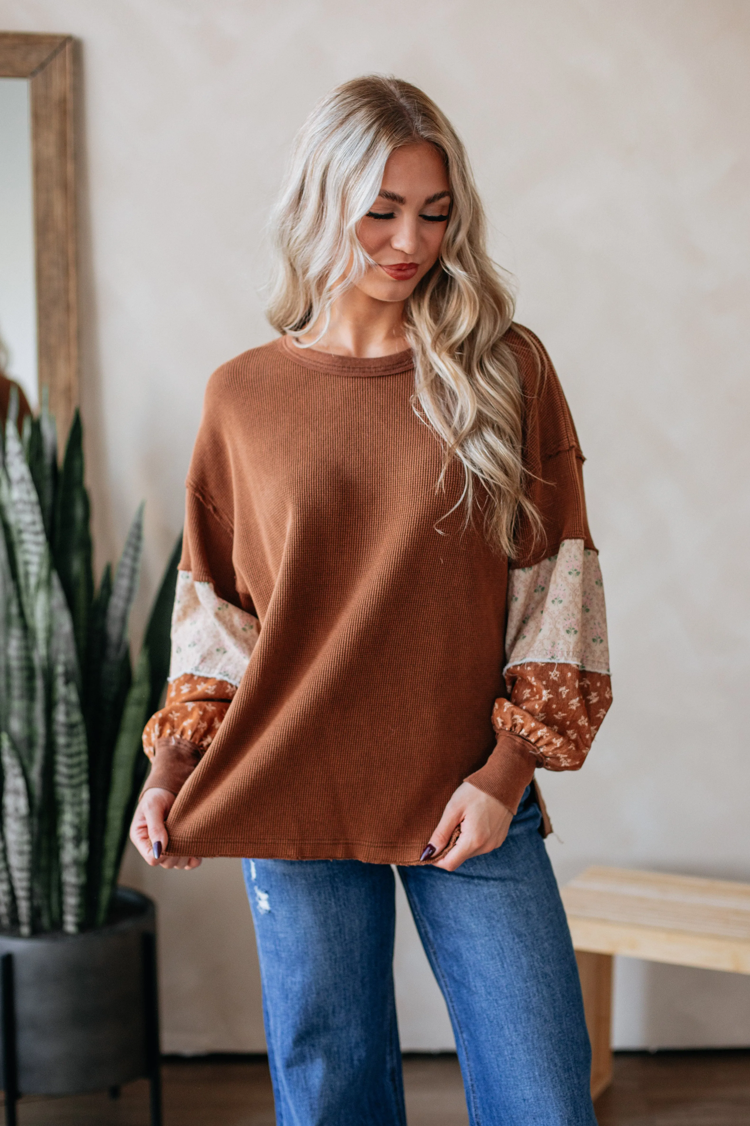 Clementine Contrast Top sold by Wild Oak Boutique