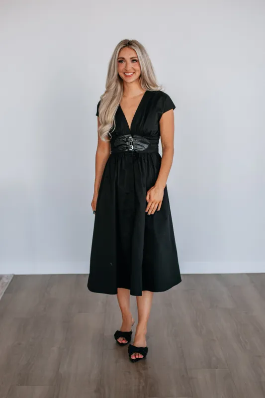 Astella Midi Dress - Black sold by Wild Oak Boutique