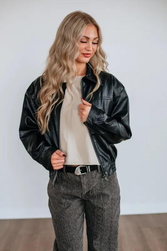 Serina Leather Jacket sold by Wild Oak Boutique