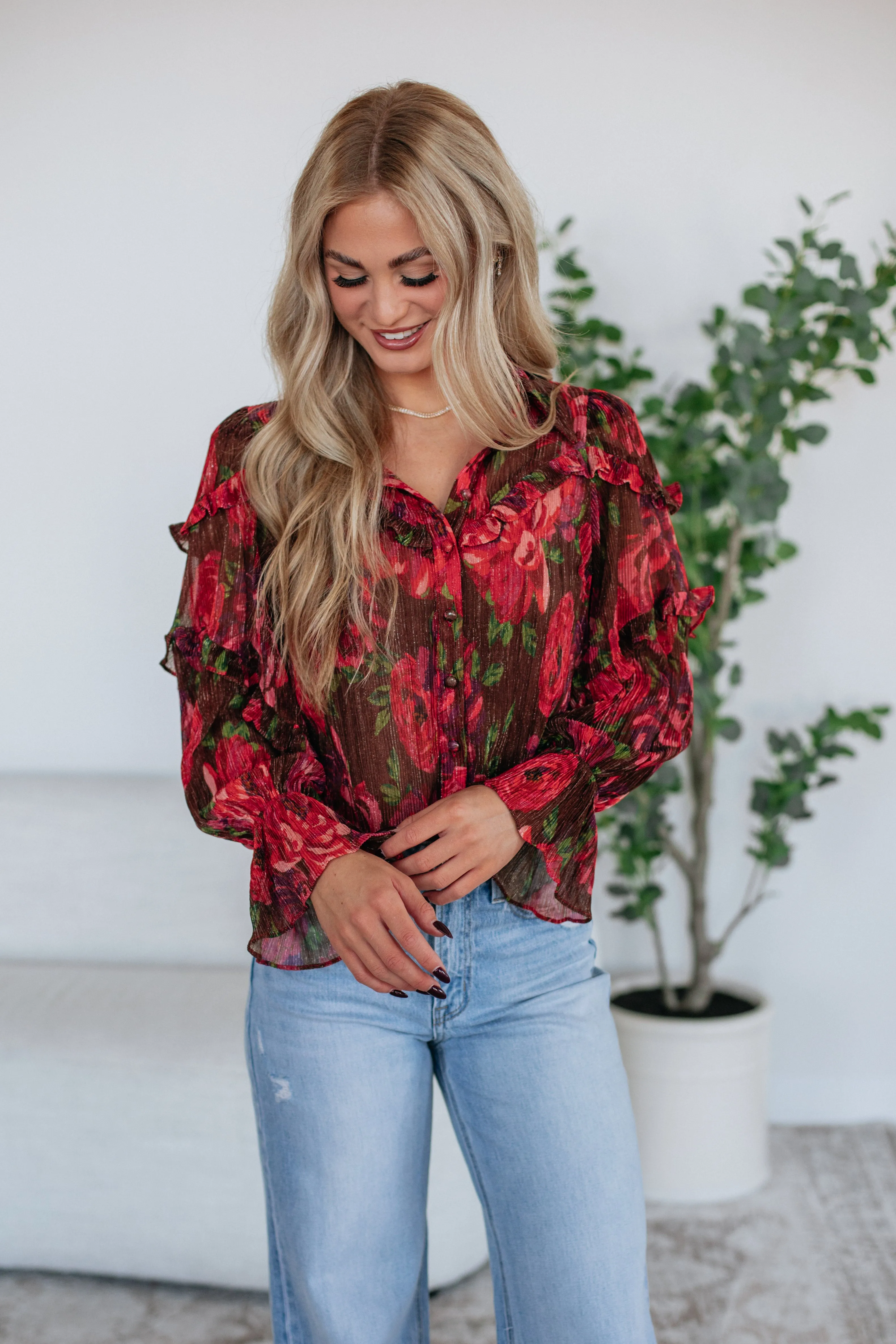 Raina Floral Blouse sold by Wild Oak Boutique product image thumbnail 5