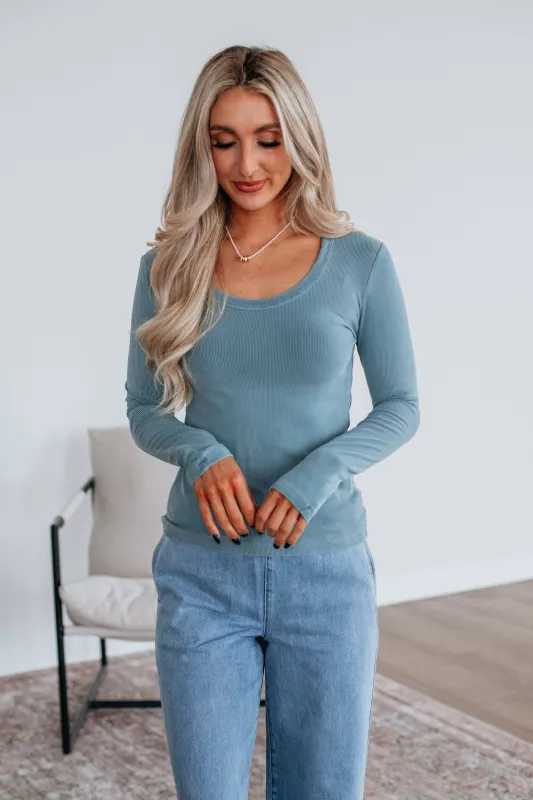 Karigan Ribbed Top - Dusty Coast sold by Wild Oak Boutique