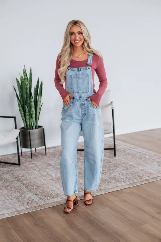 Dylan Hidden Denim Overalls - Light Wash made by Hidden