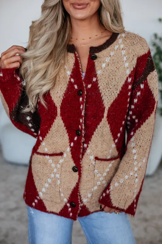 Cornell Argyle Cardigan sold by Wild Oak Boutique