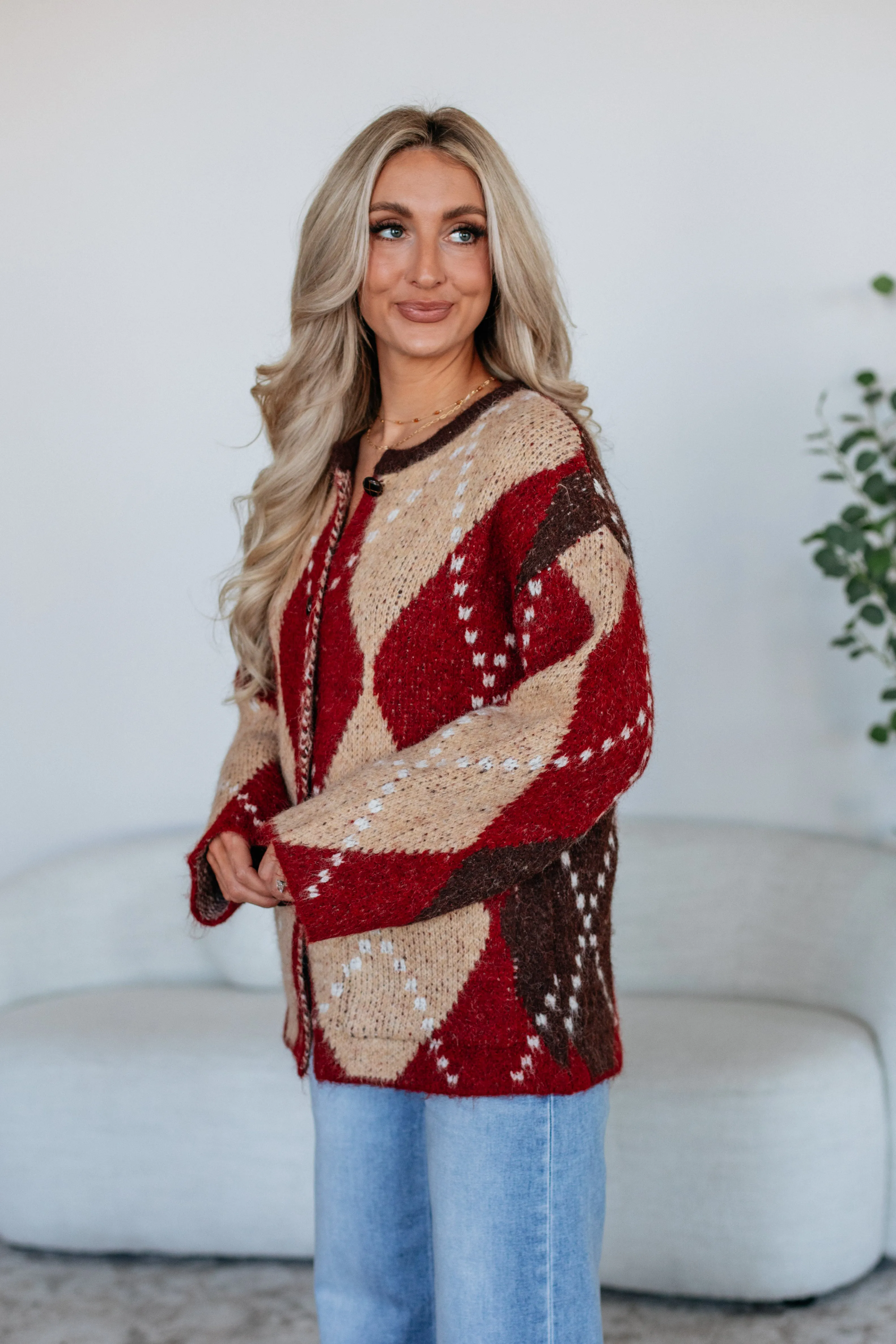 Cornell Argyle Cardigan sold by Wild Oak Boutique product image thumbnail 5