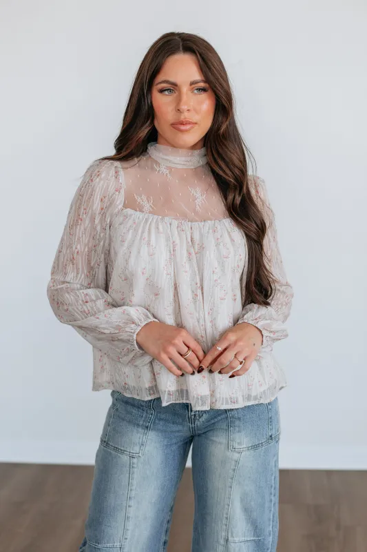 Marcia Floral Lace Top sold by Wild Oak Boutique