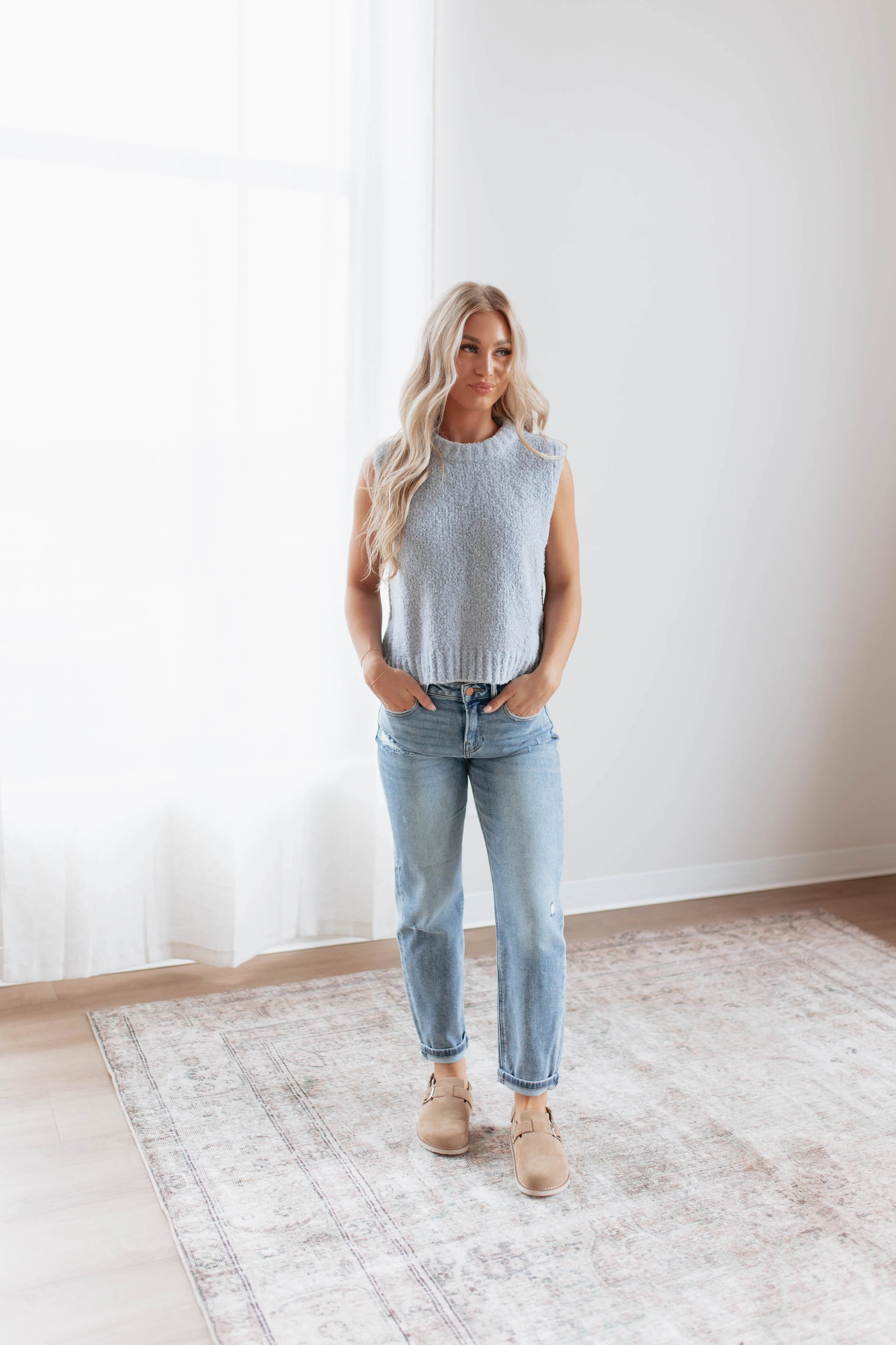 Lyndon Sweater Vest - Powder Blue sold by Wild Oak Boutique product image thumbnail 2