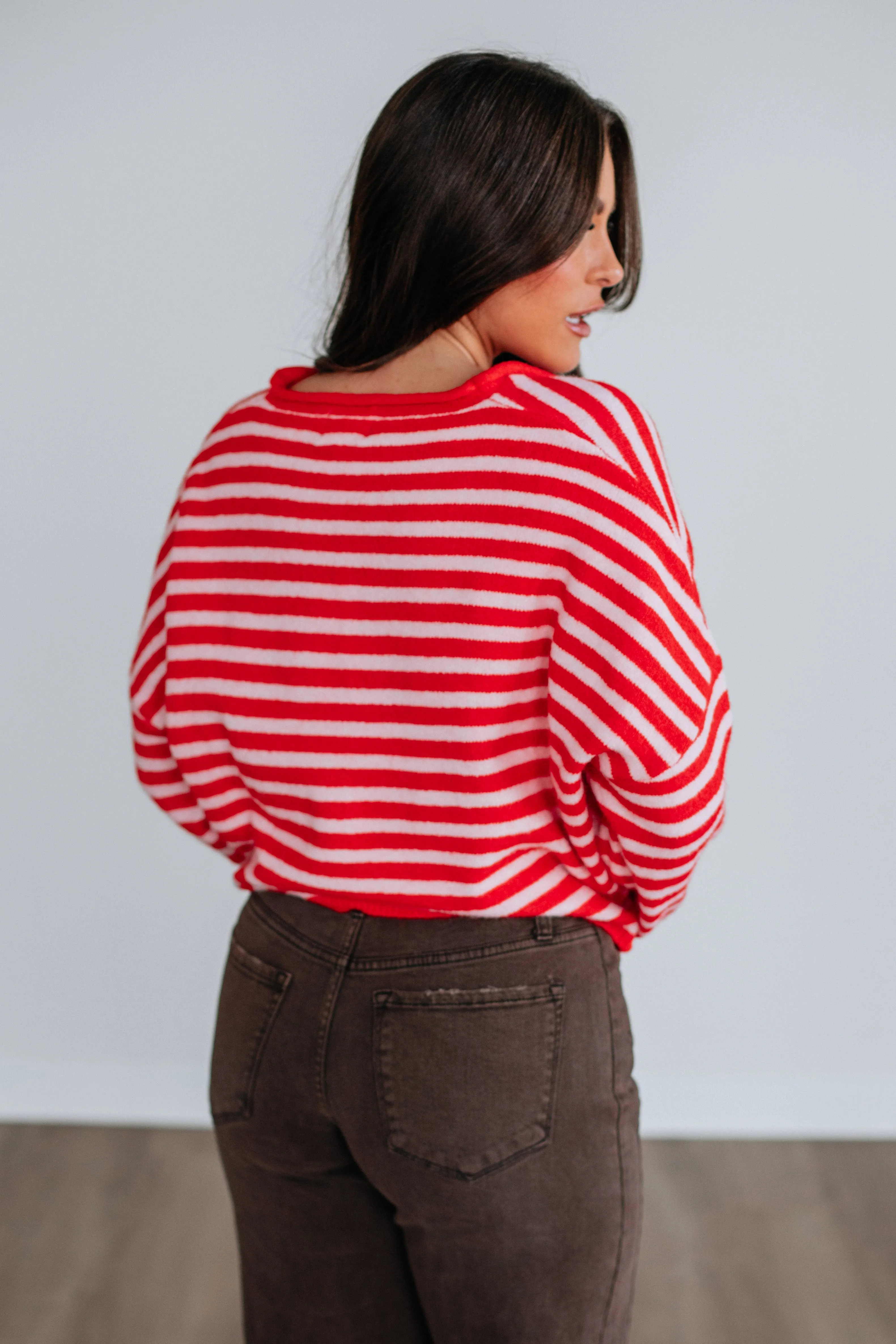 Brooke Striped Cardigan - Cherry Mix sold by Wild Oak Boutique product image thumbnail 5
