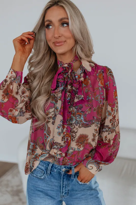 Kataline Ruffled Blouse sold by Wild Oak Boutique