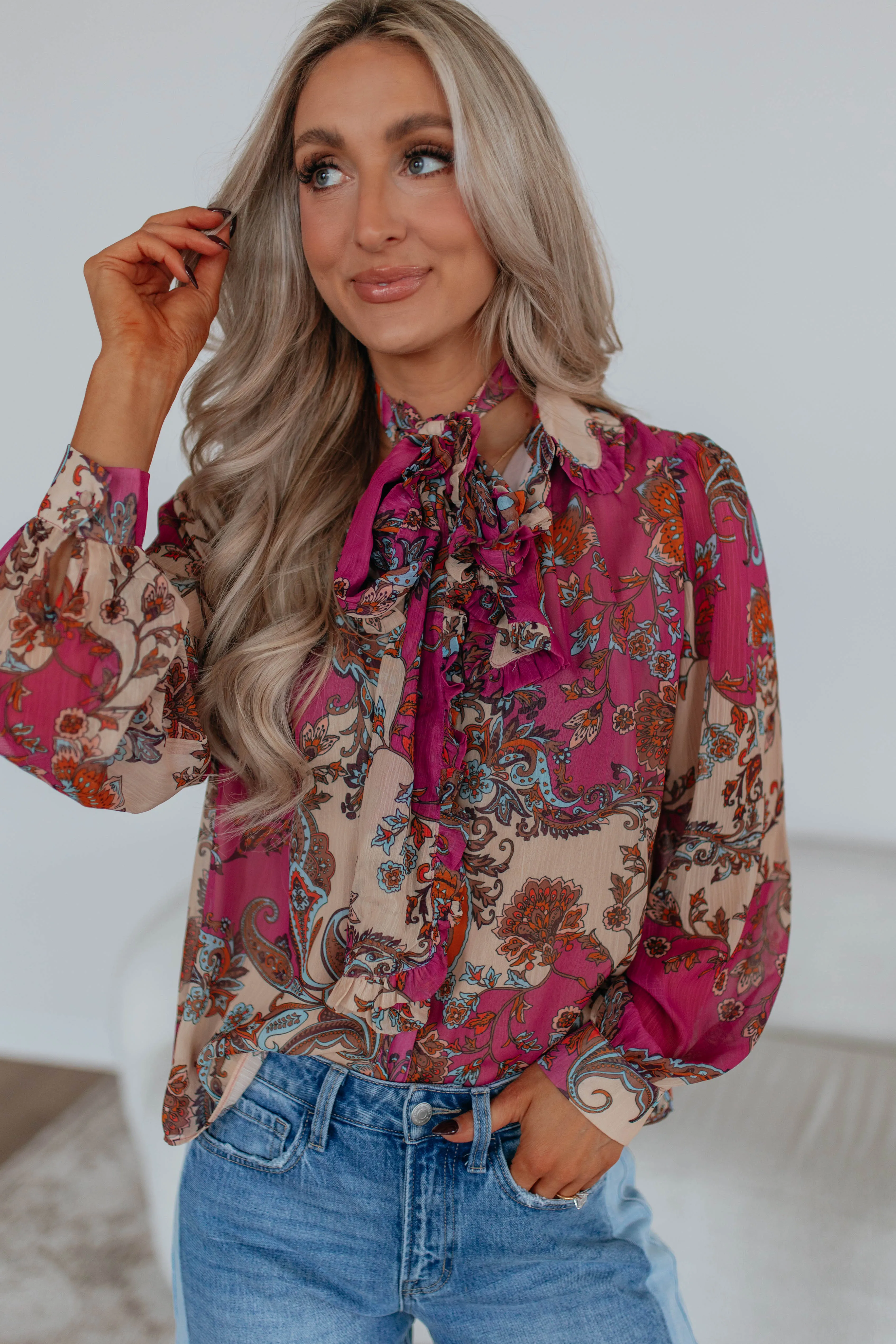 Kataline Ruffled Blouse sold by Wild Oak Boutique