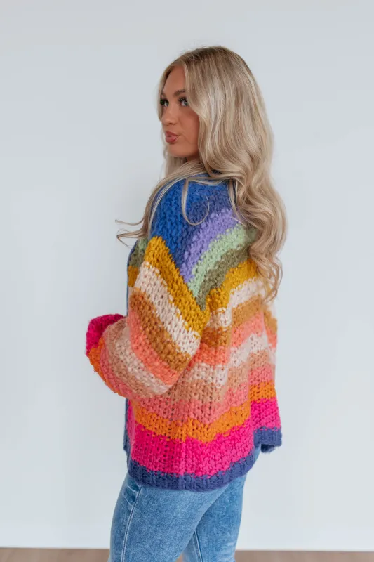 Junie Colorful Cardigan sold by Wild Oak Boutique