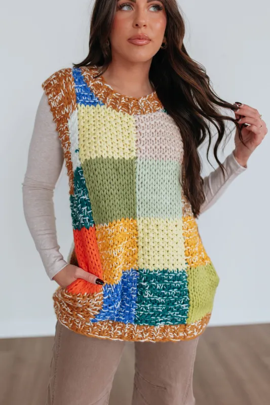 Daphnie Patchwork Vest sold by Wild Oak Boutique