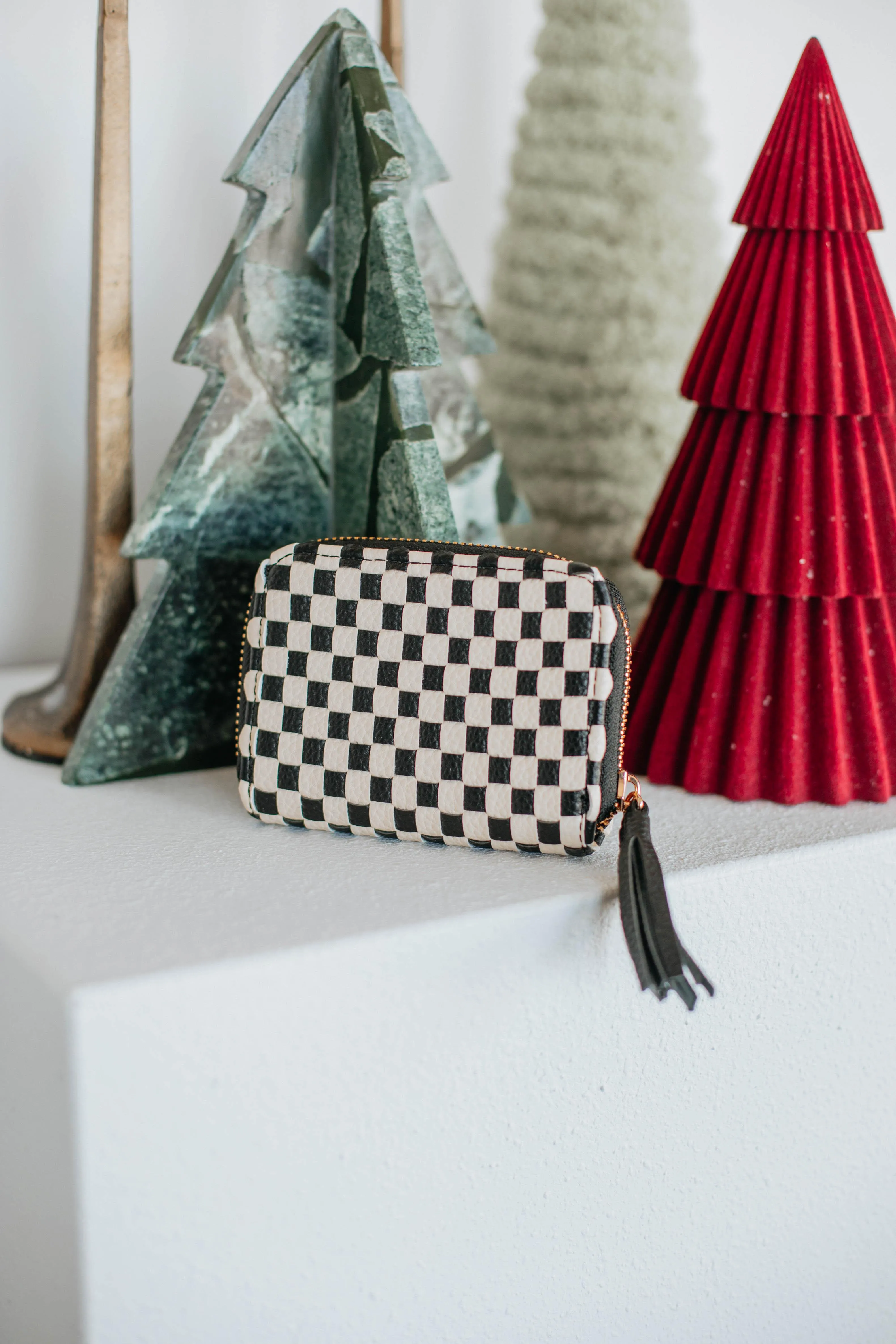 Never On Schedule Checkered Wallet - Black sold by Wild Oak Boutique product image thumbnail 3