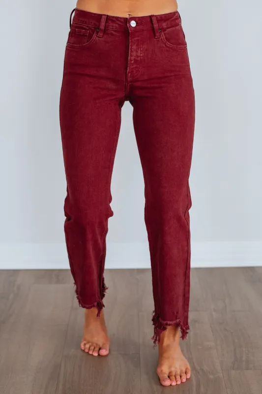 Neona Risen Jeans - Wine sold by Wild Oak Boutique