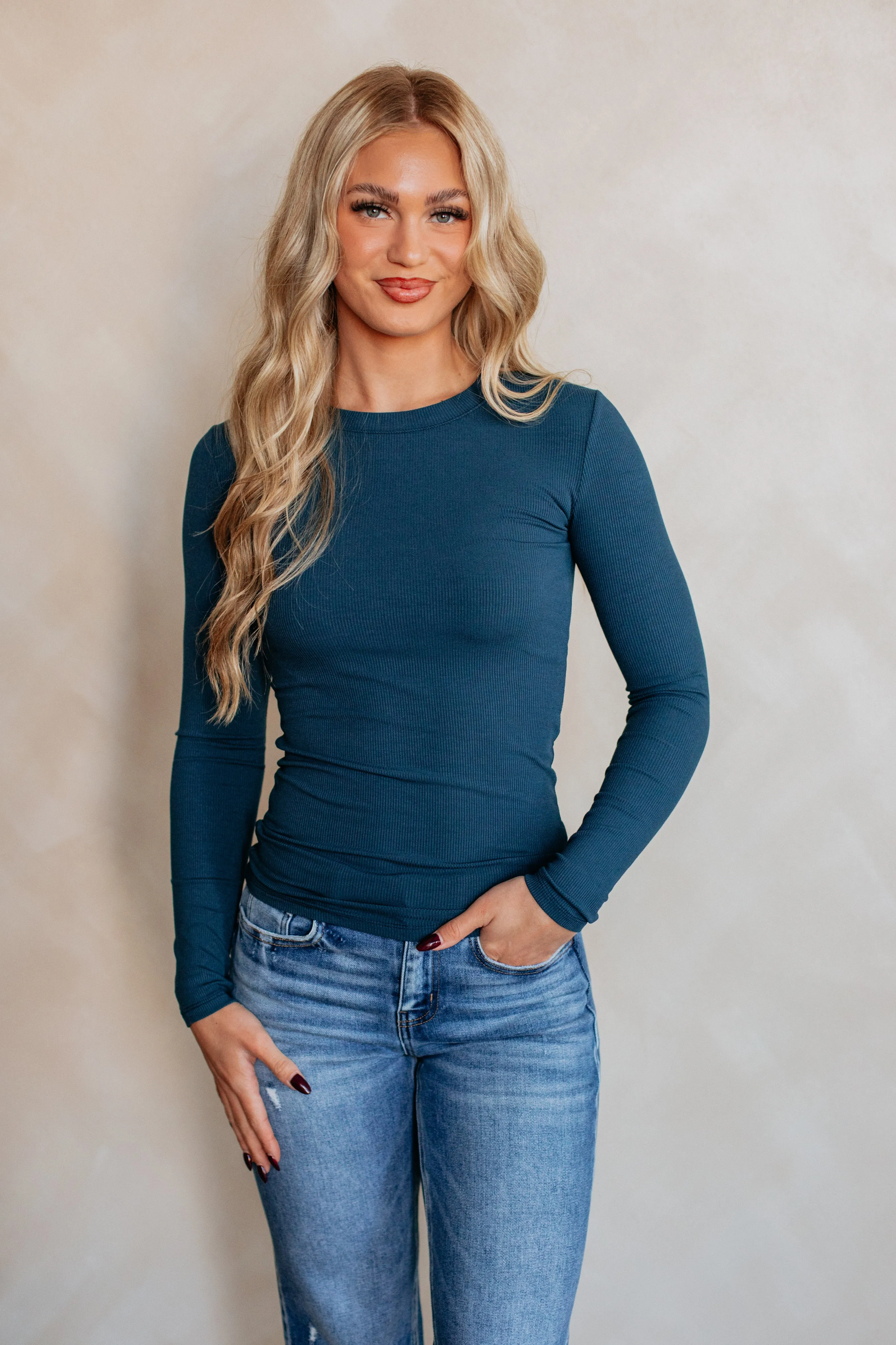 Remi Ribbed Top - Midnight sold by Wild Oak Boutique
