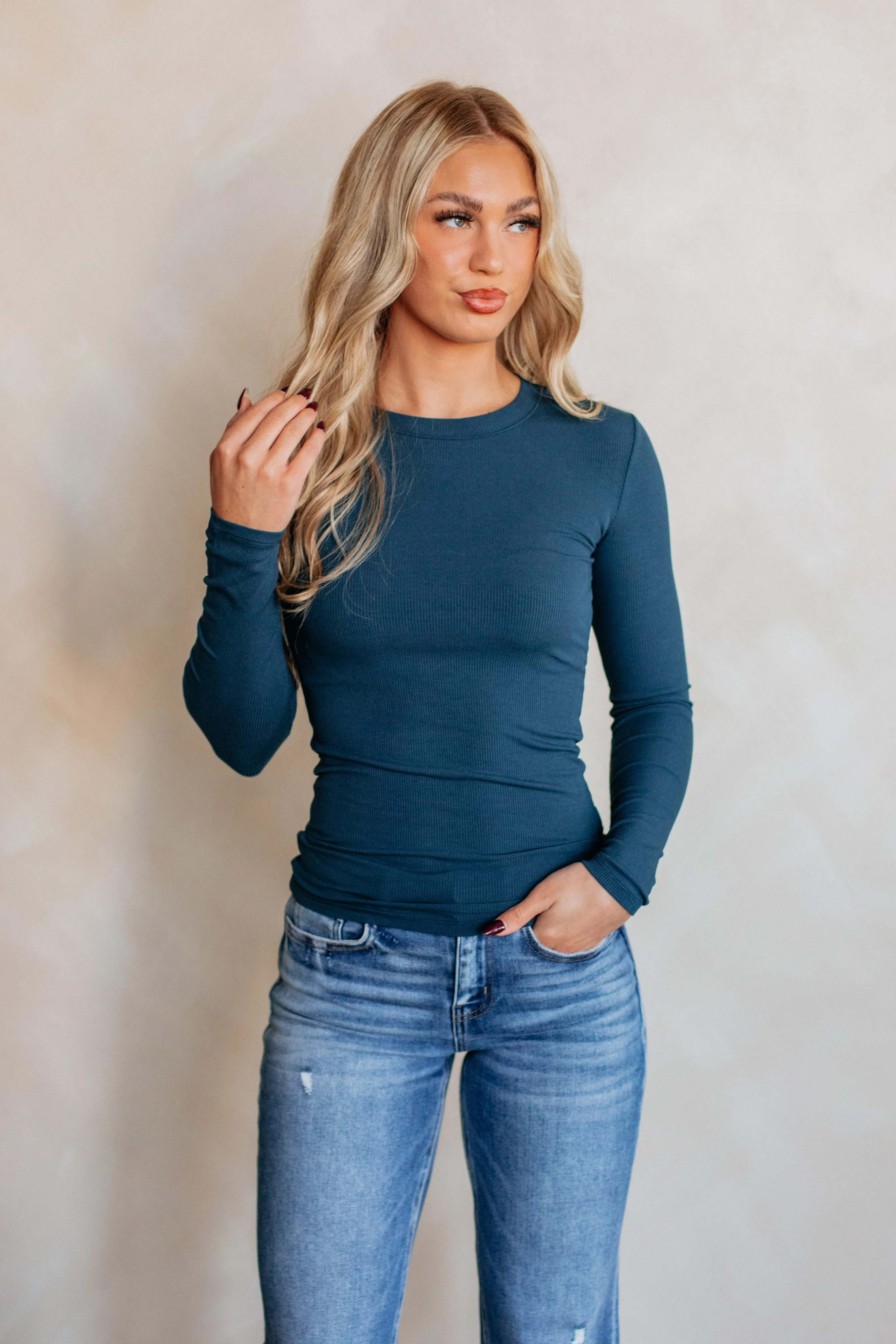 Remi Ribbed Top - Midnight sold by Wild Oak Boutique product image thumbnail 4