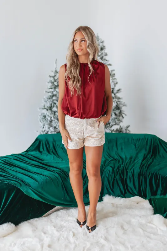 Melina Satin Top sold by Wild Oak Boutique