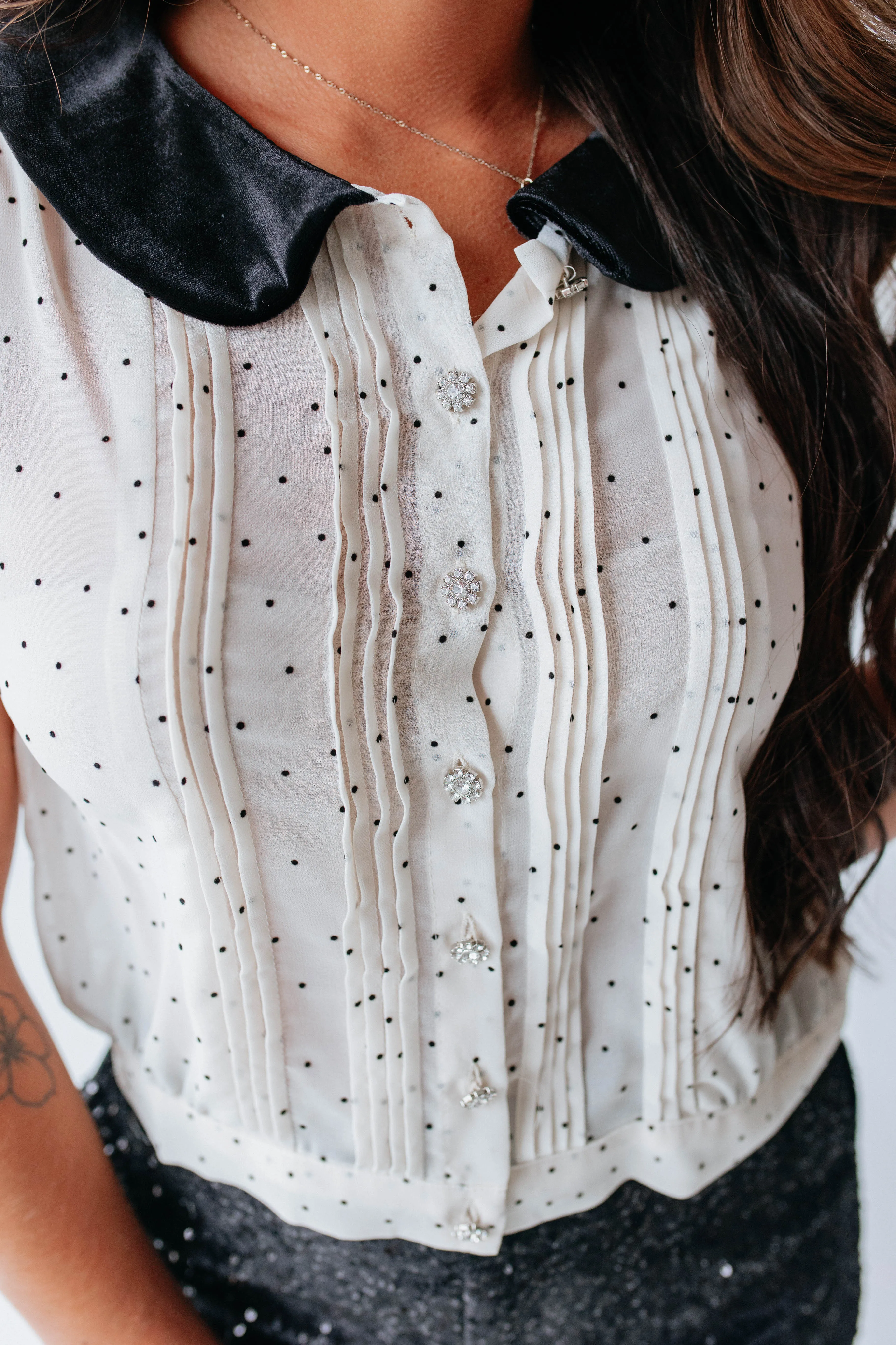 Mary Polka Dot Top sold by Wild Oak Boutique product image thumbnail 3