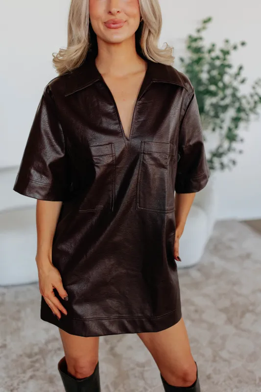 Aryanna Leather Dress sold by Wild Oak Boutique