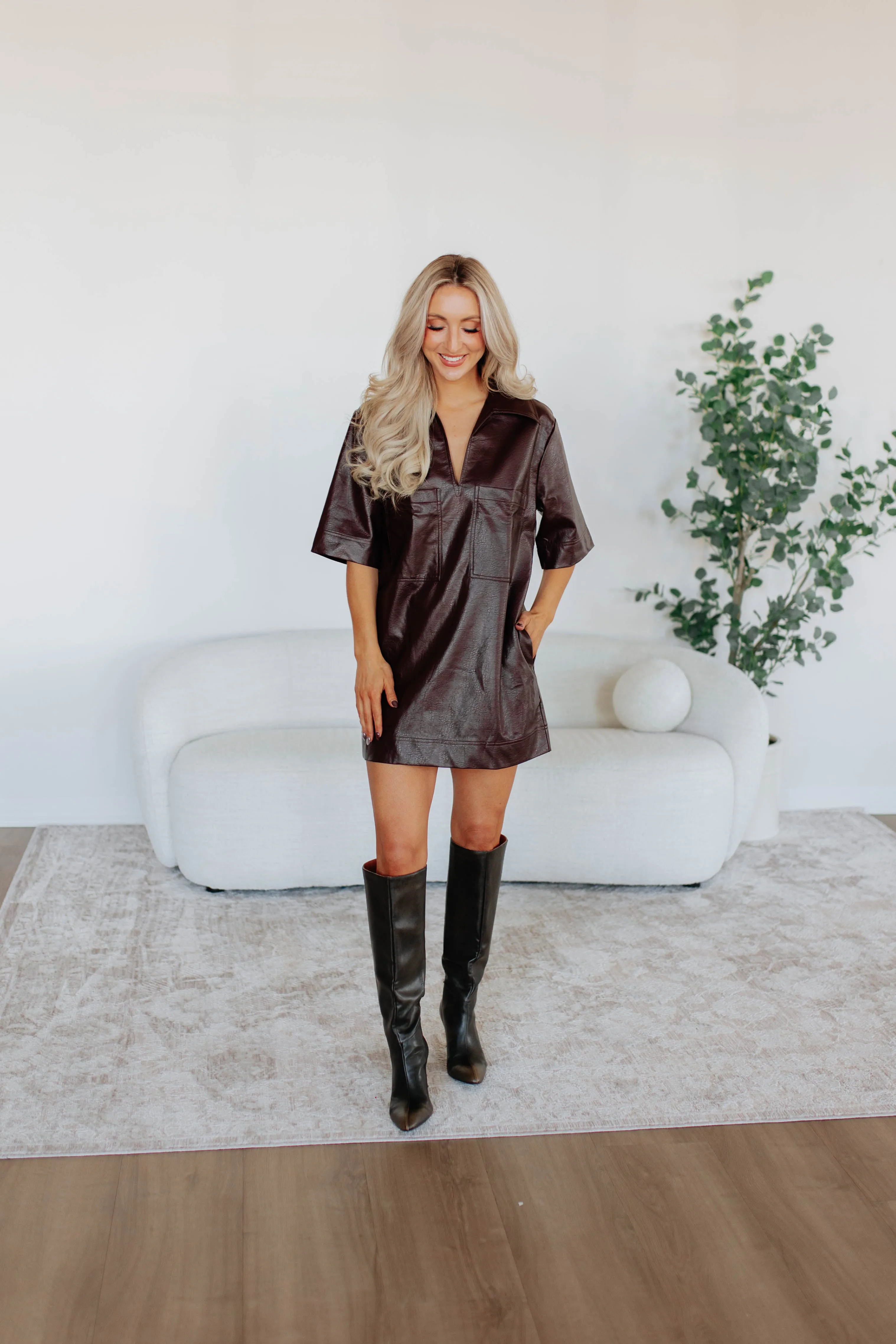 Aryanna Leather Dress sold by Wild Oak Boutique product image thumbnail 2