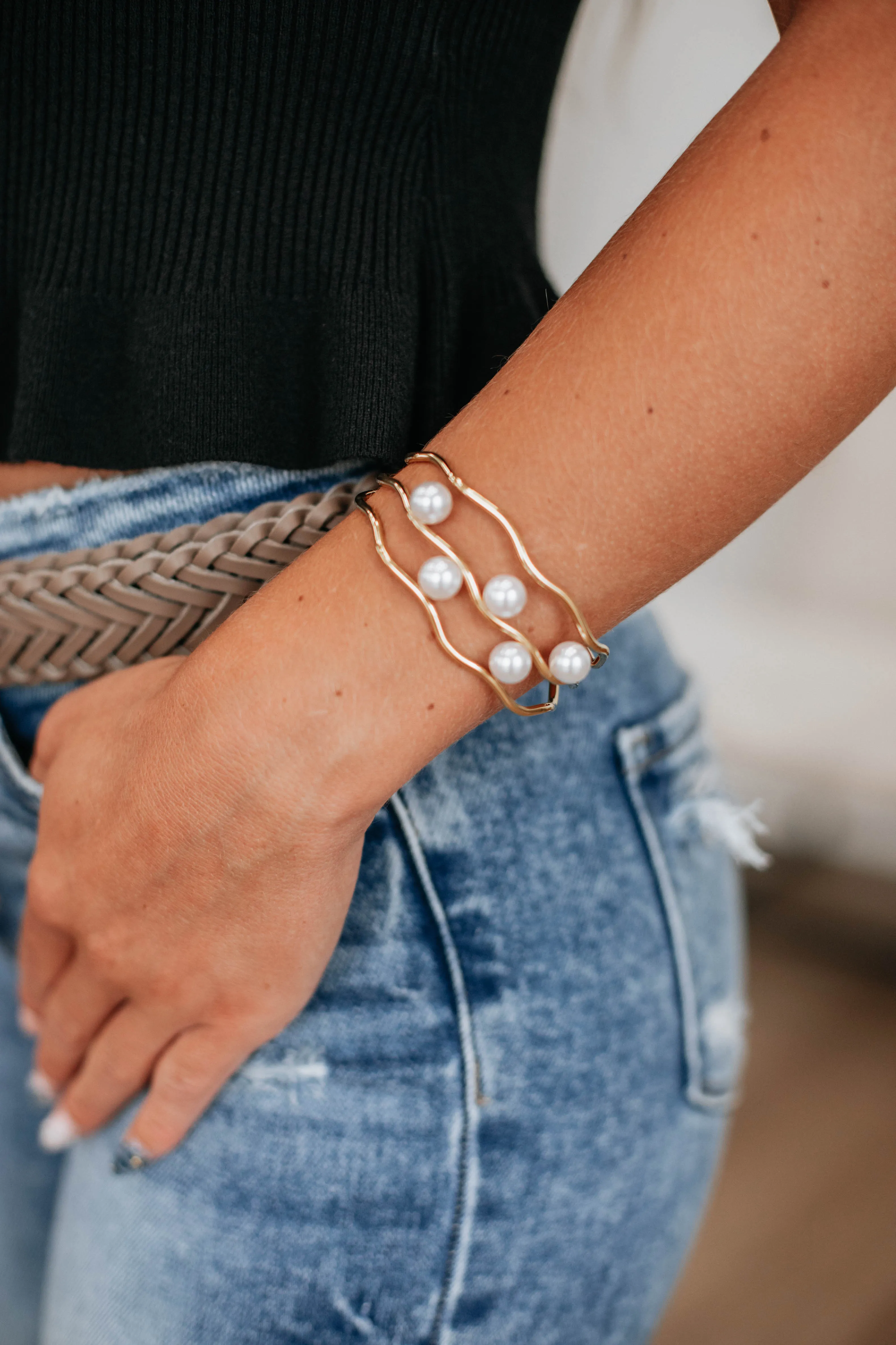 Pia Pearl Bangle Bracelet sold by Wild Oak Boutique