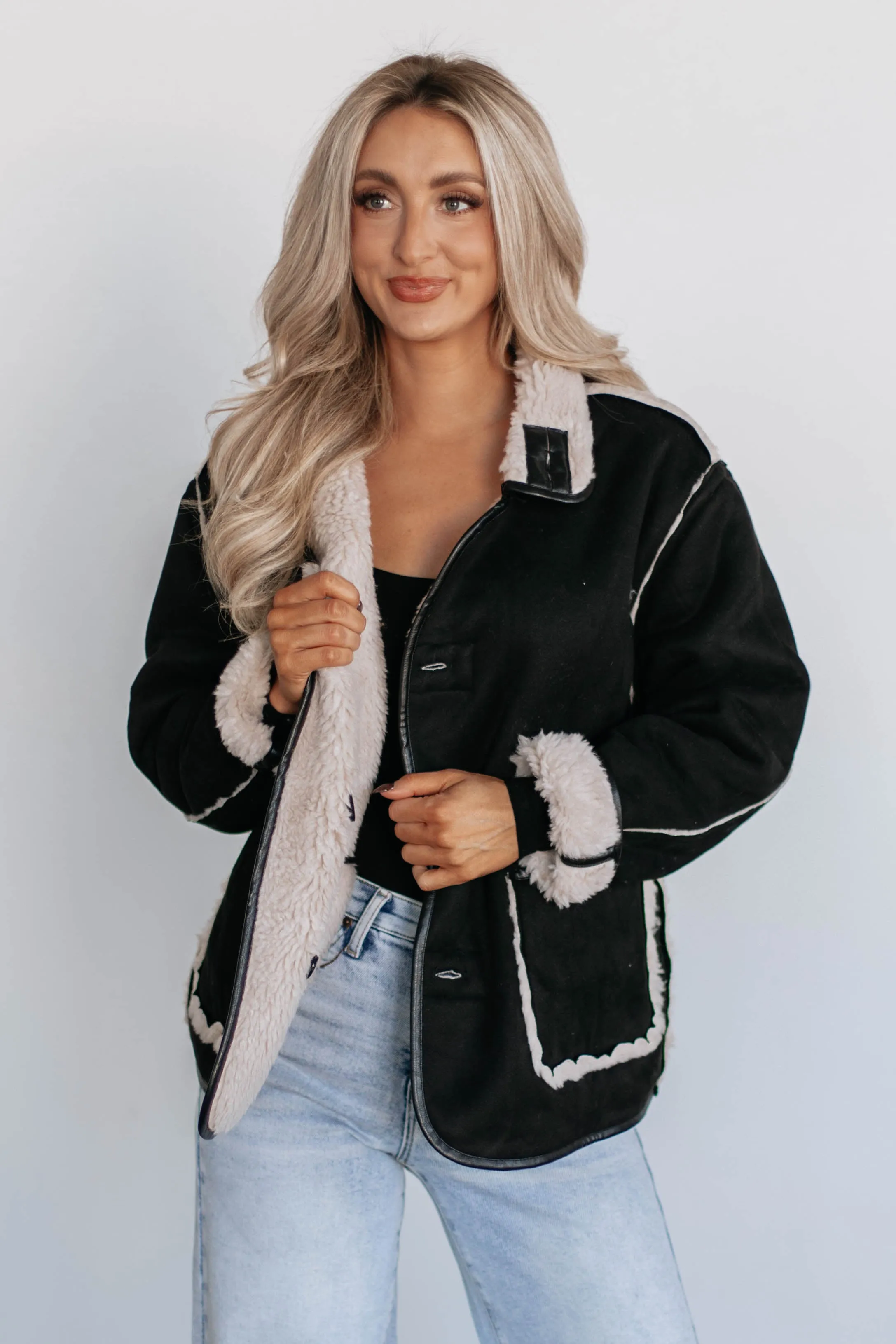 Karolyn Sherpa Jacket sold by Wild Oak Boutique product image thumbnail 4