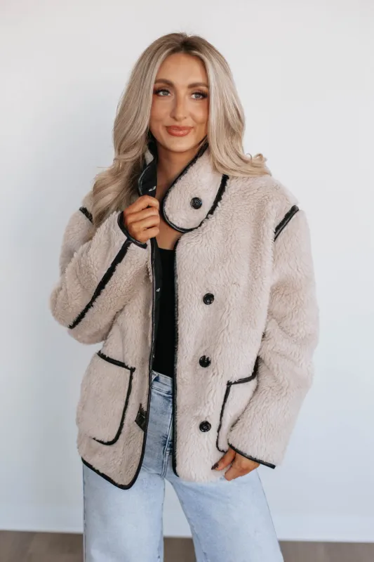 Karolyn Sherpa Jacket sold by Wild Oak Boutique