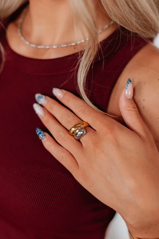 Elvia Two Tone Ring sold by Wild Oak Boutique